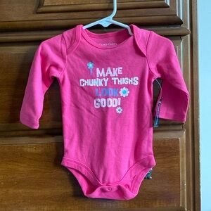 Baby Girl Long Sleeve Onesie - Size 3-6 M - Faded Glory